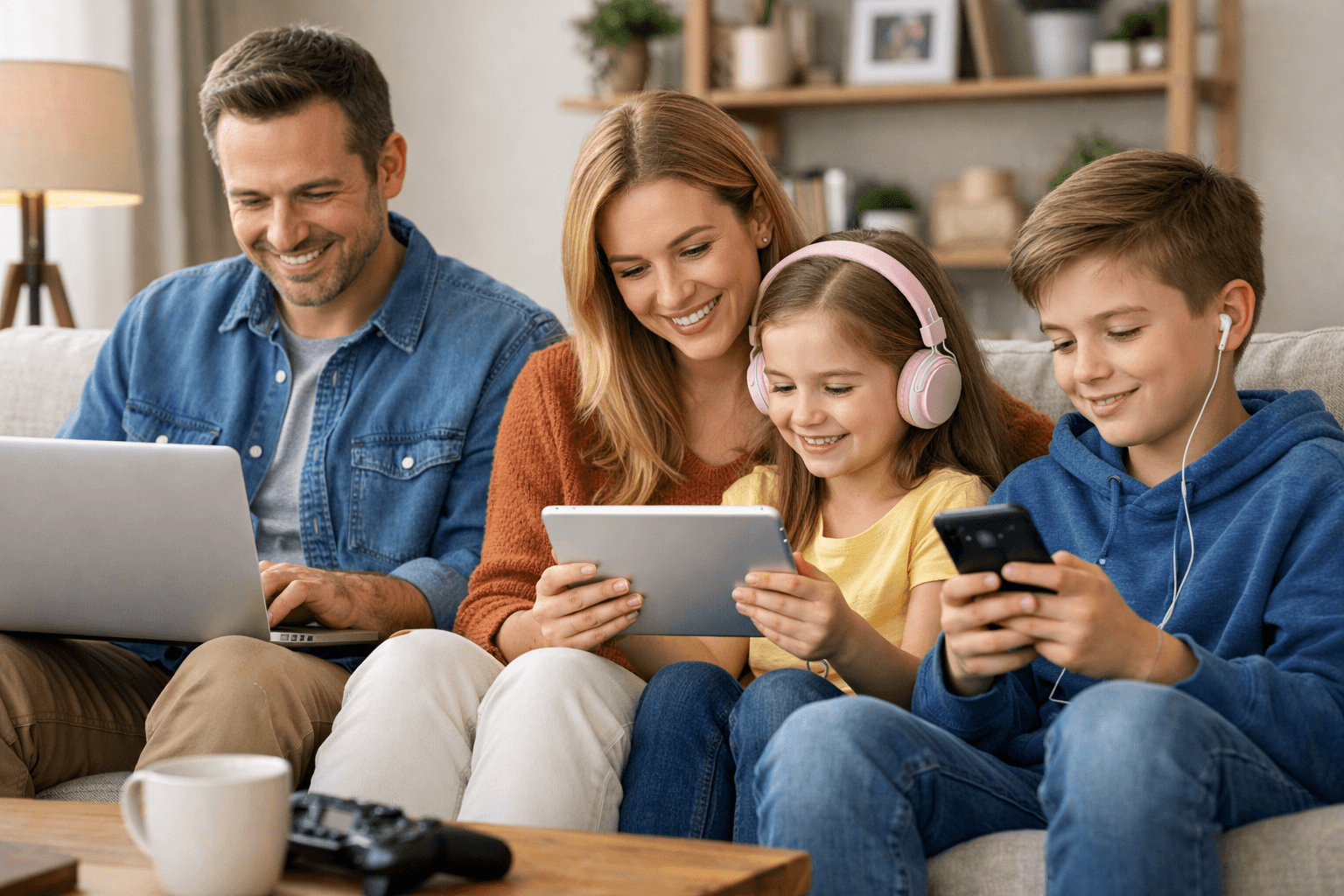 Family staying safe online
